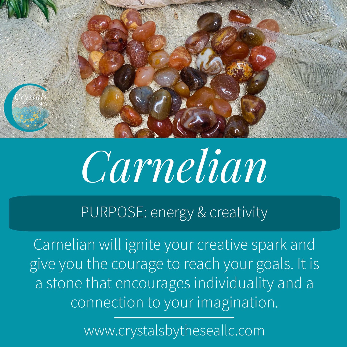 Carnelian Tumbled Crystal - Ignite Creativity and Courage