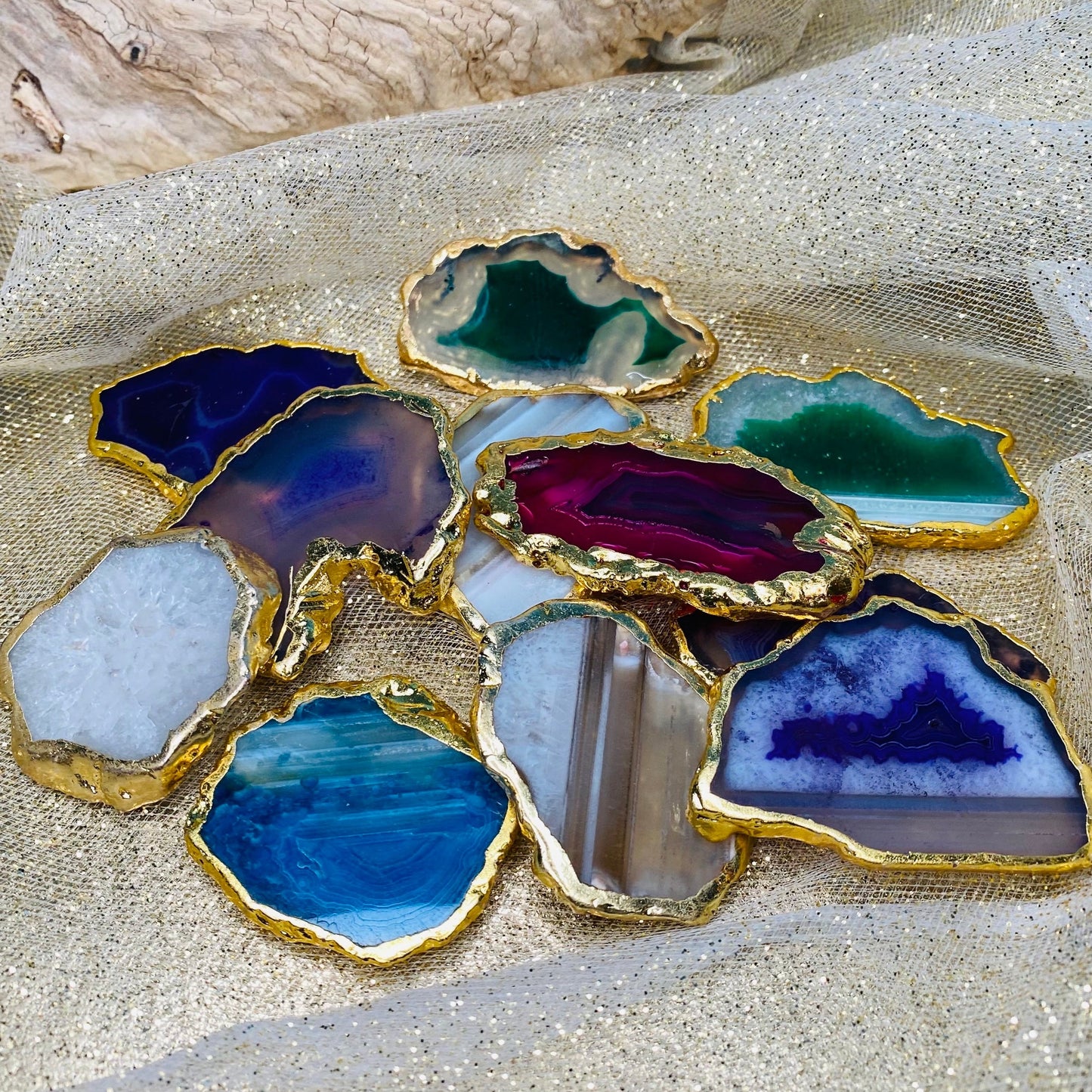 Gold Plated Agate slabs