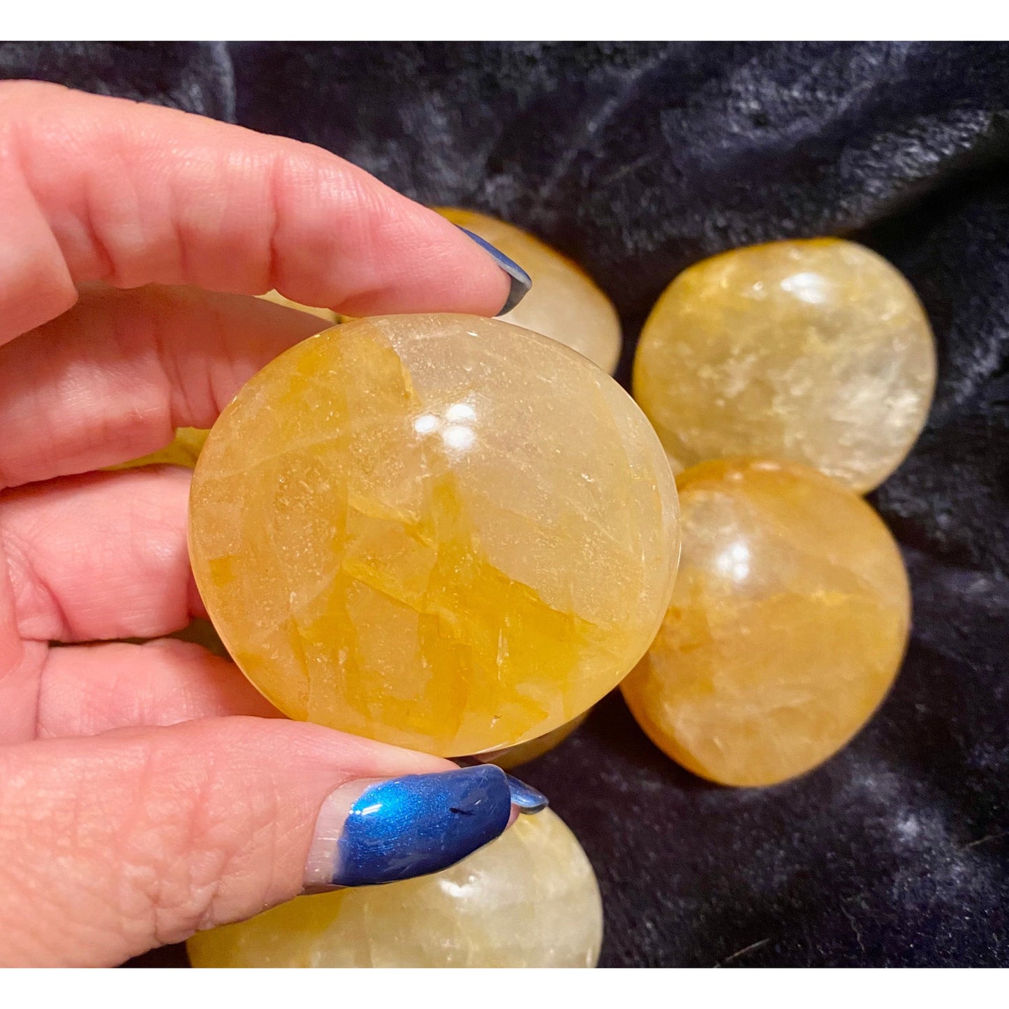 Golden Healer Palm stones for emotional healing in meditation