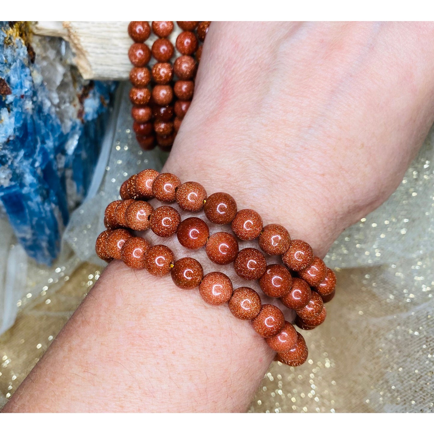 Celestial Spark Goldstone Crystal Bracelet for Attracting Abundance!