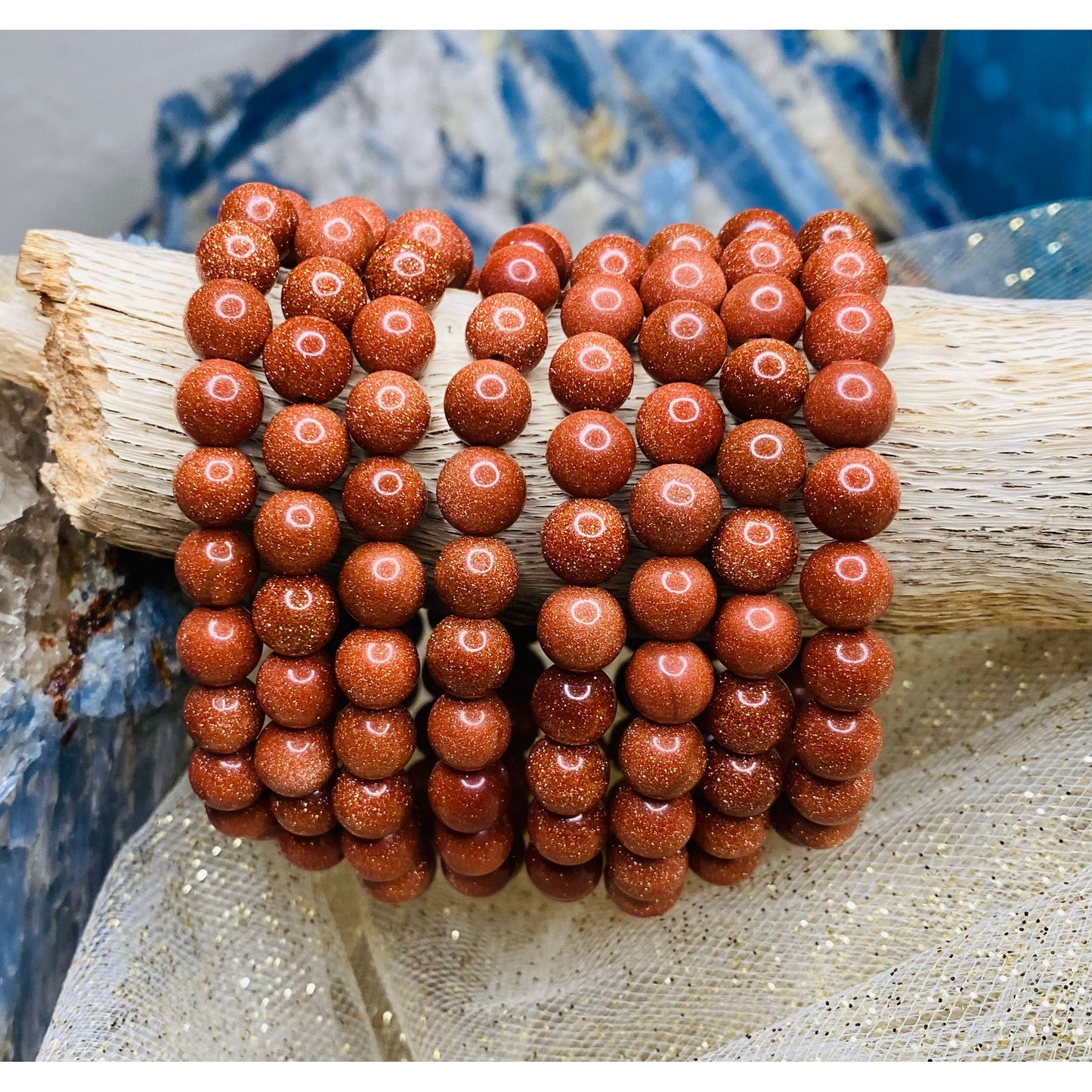 Celestial Spark Goldstone Crystal Bracelet for Attracting Abundance!