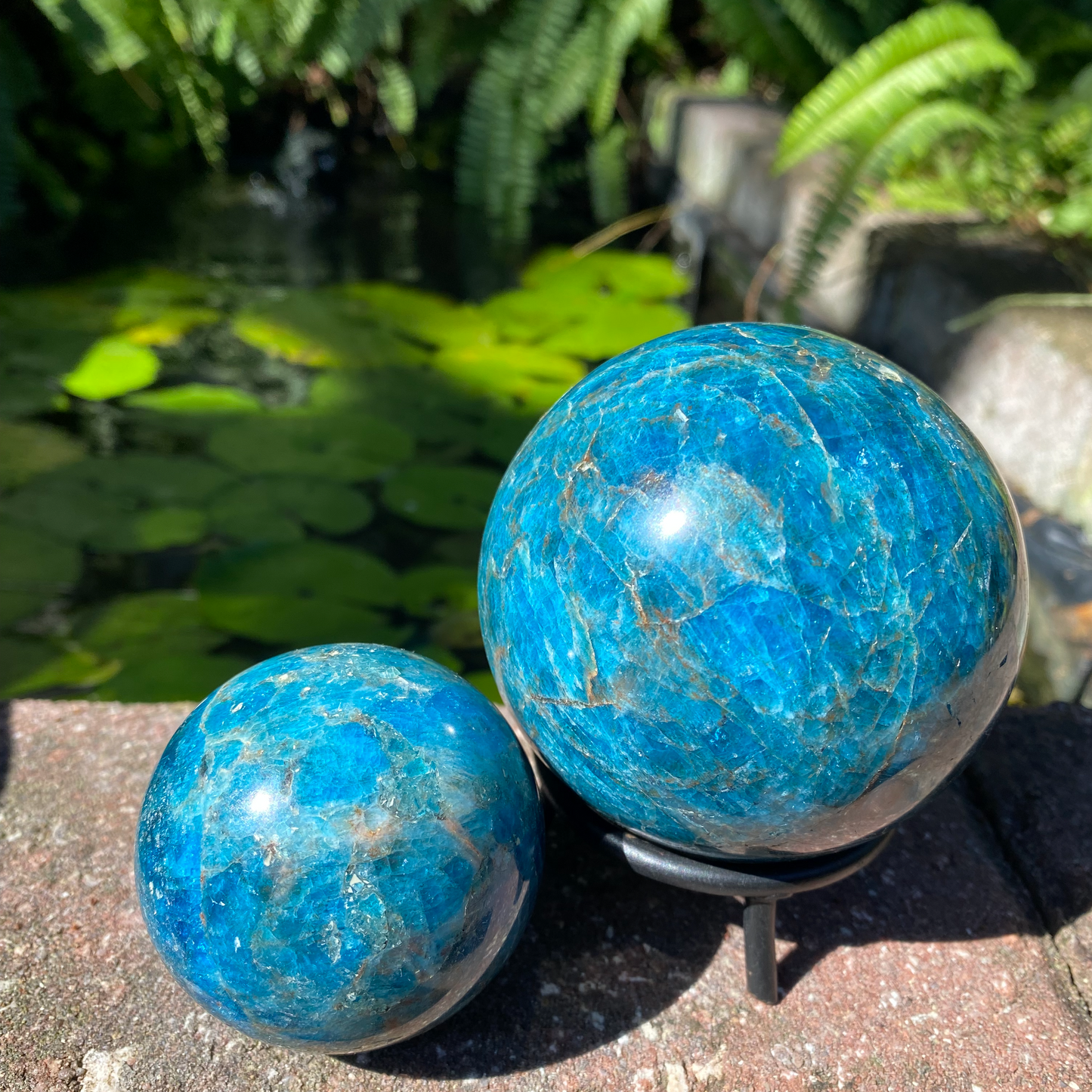 Blue Apatite Crystal Sphere