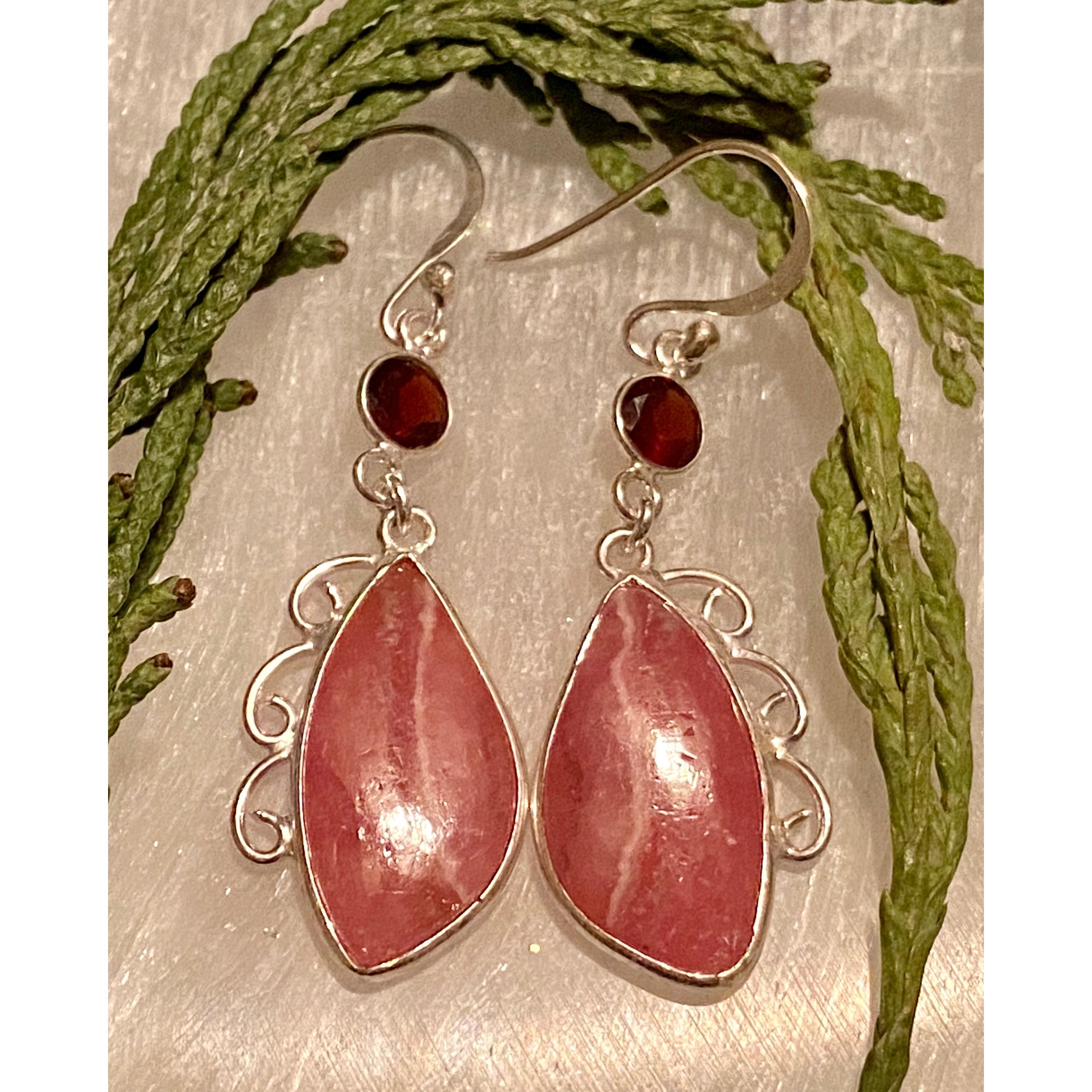 Rhodochrosite earrings on sale