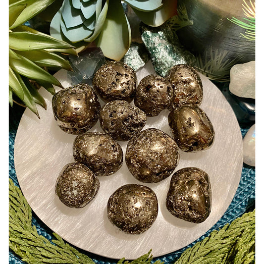 Pyrite tumbled stones for prosperity & good luck!!!