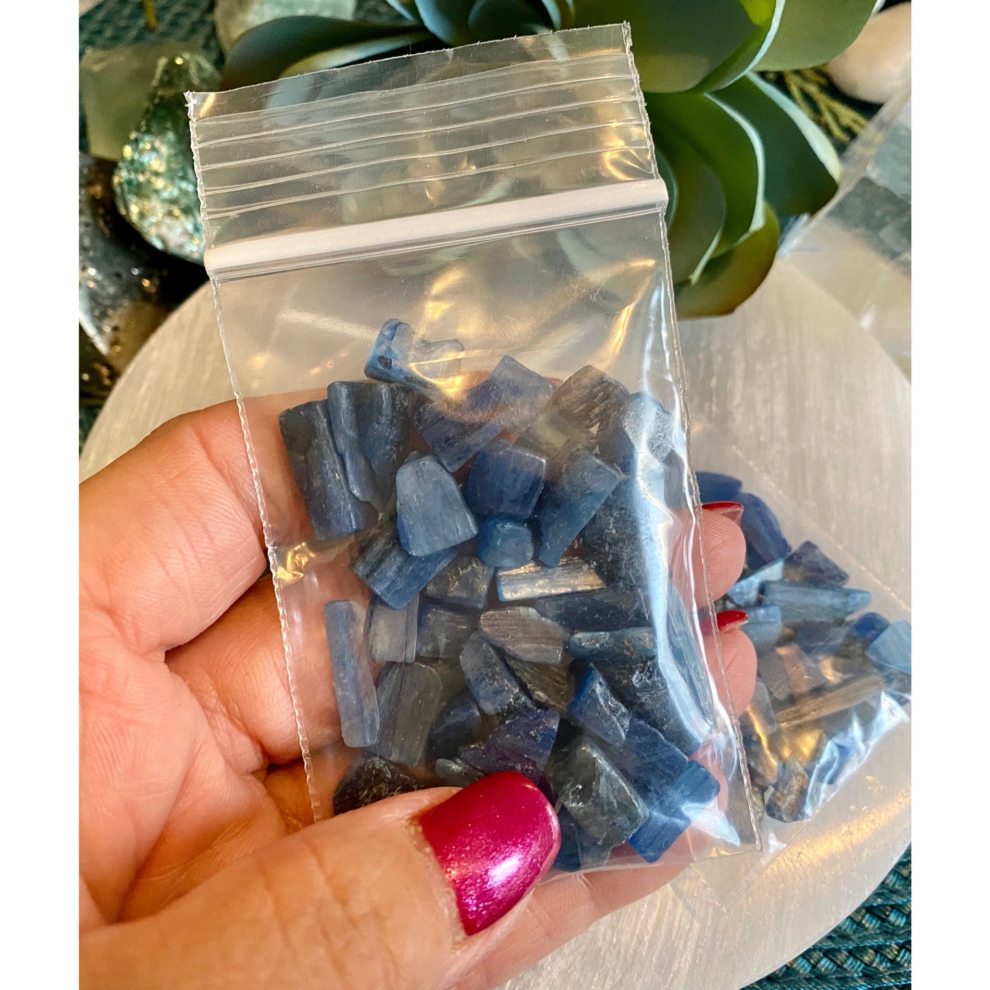 Blue Kyanite Chip Stones: Enhance Communication and Self-Expression