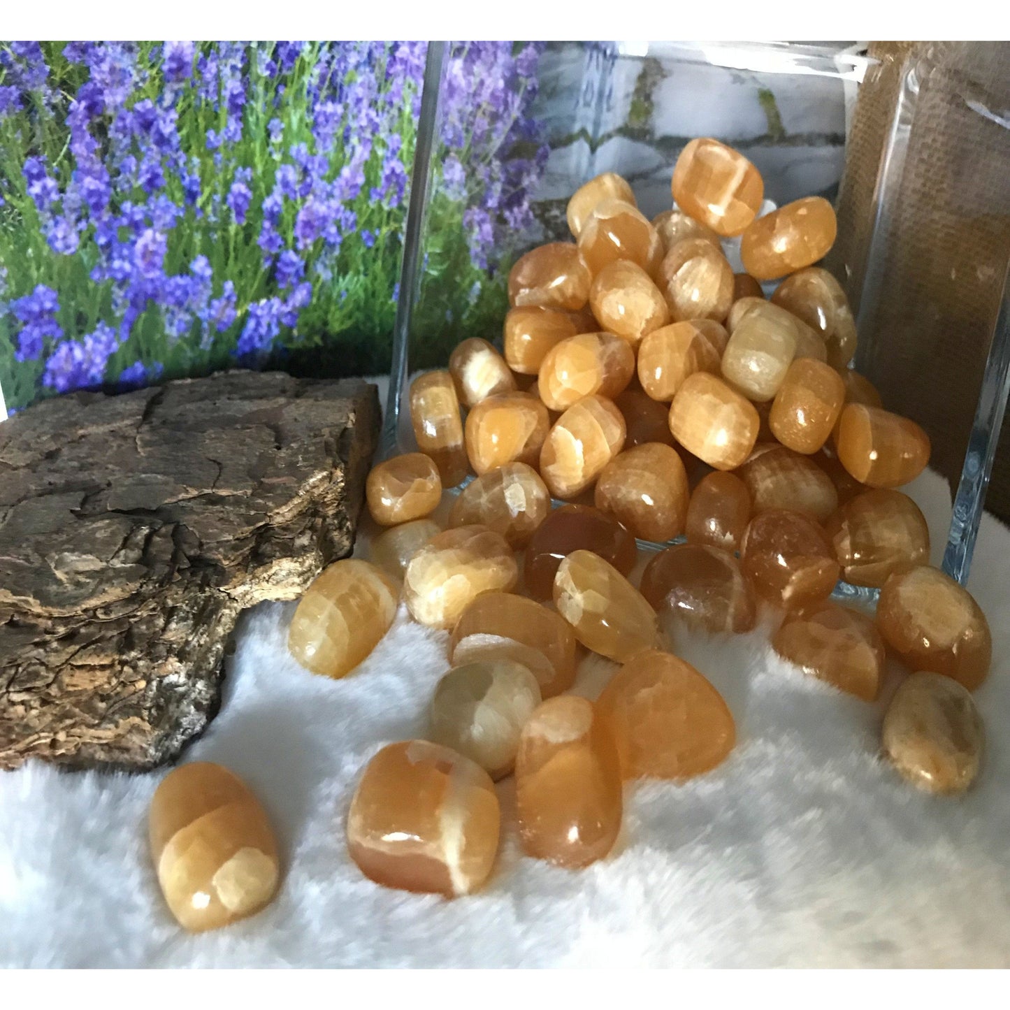 Honey Calcite tumbled stone