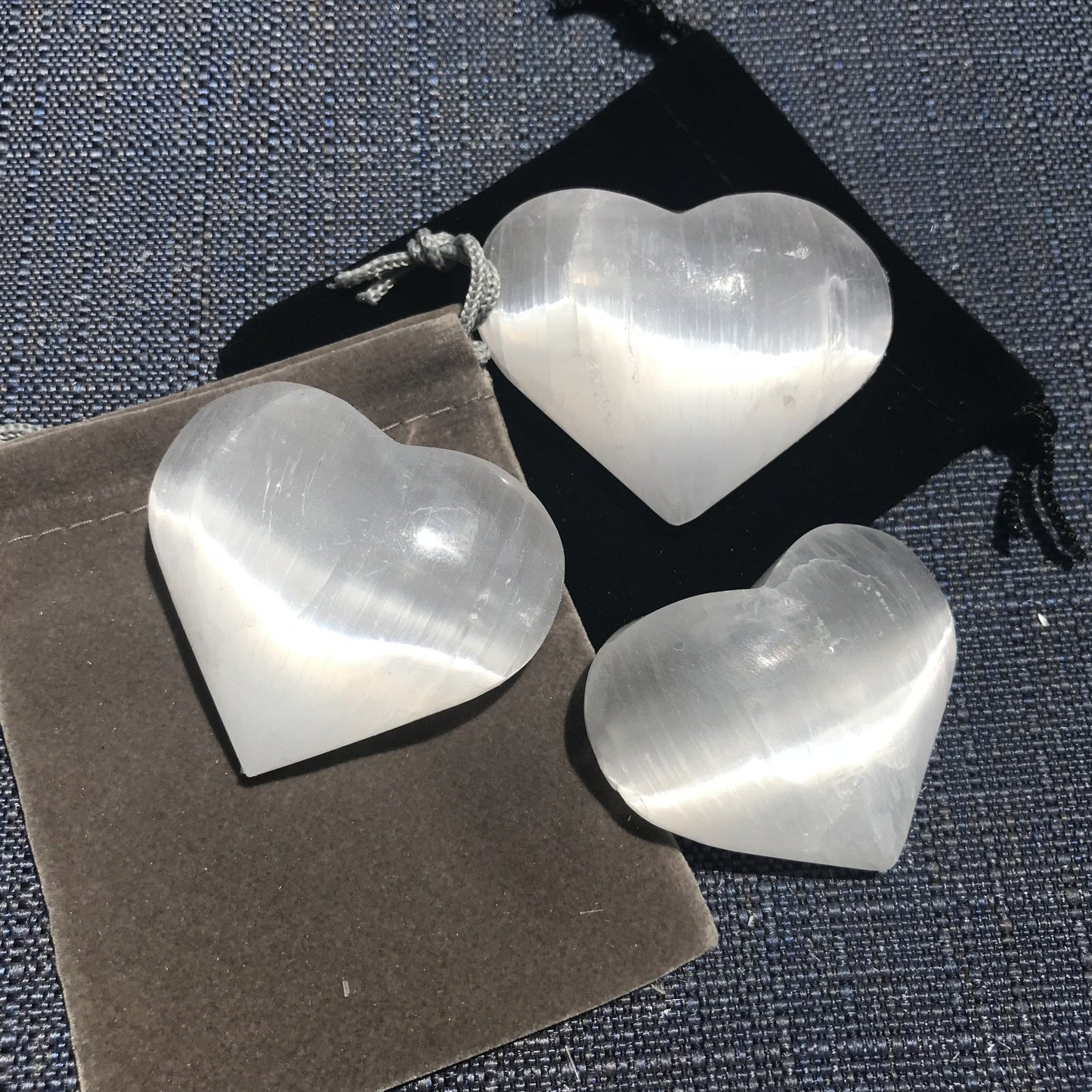 Puffy Selenite Polished Hearts