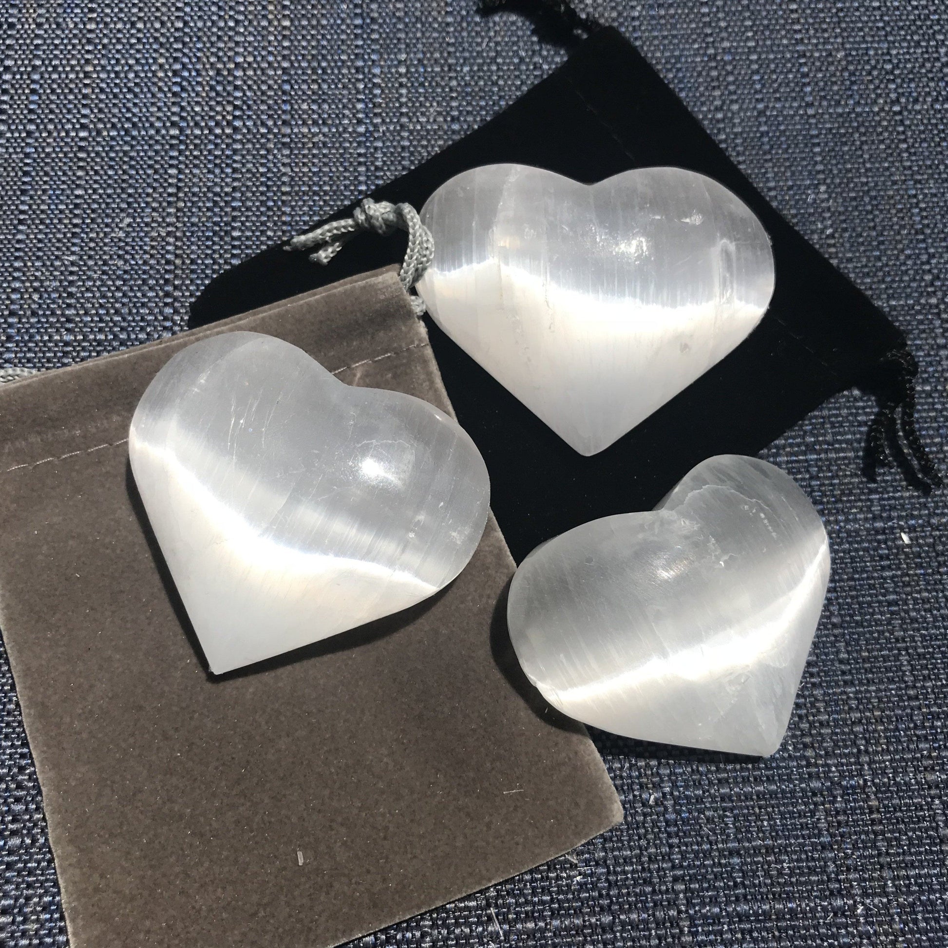 Puffy Selenite Polished Hearts
