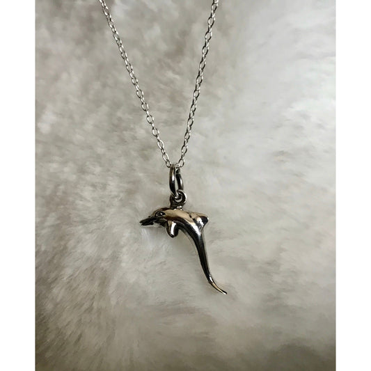 Necklace, Dolphin Sterling Silver Pendant, Sterling Silver