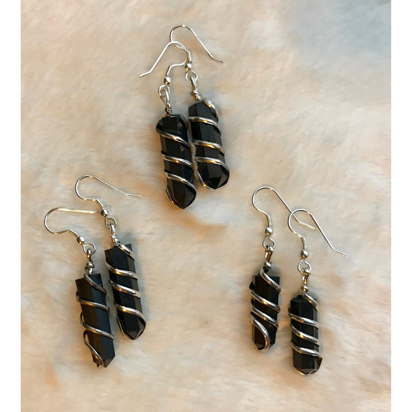 Grounding Energies: Shungite Spiral Earrings for Protection and Balance