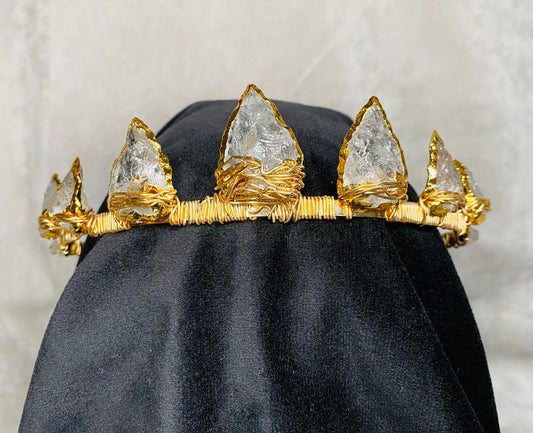 Quartz Arrowhead & Herkimer Diamond Queen Crown